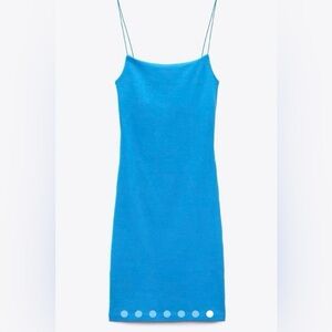 Zara Bright Blue Slip Mini Dress